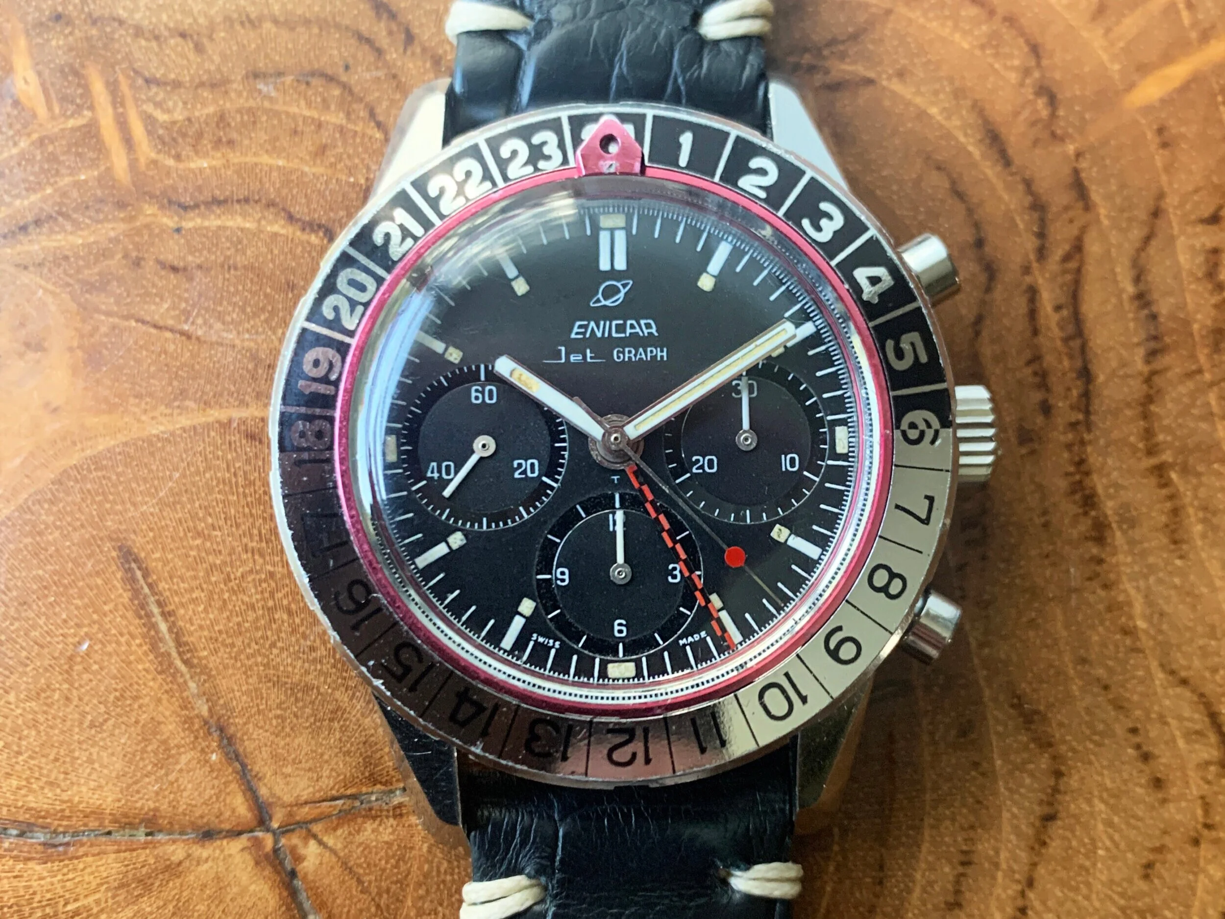 1960s Enicar Jet Graph GMT — Shiny Happy Objects